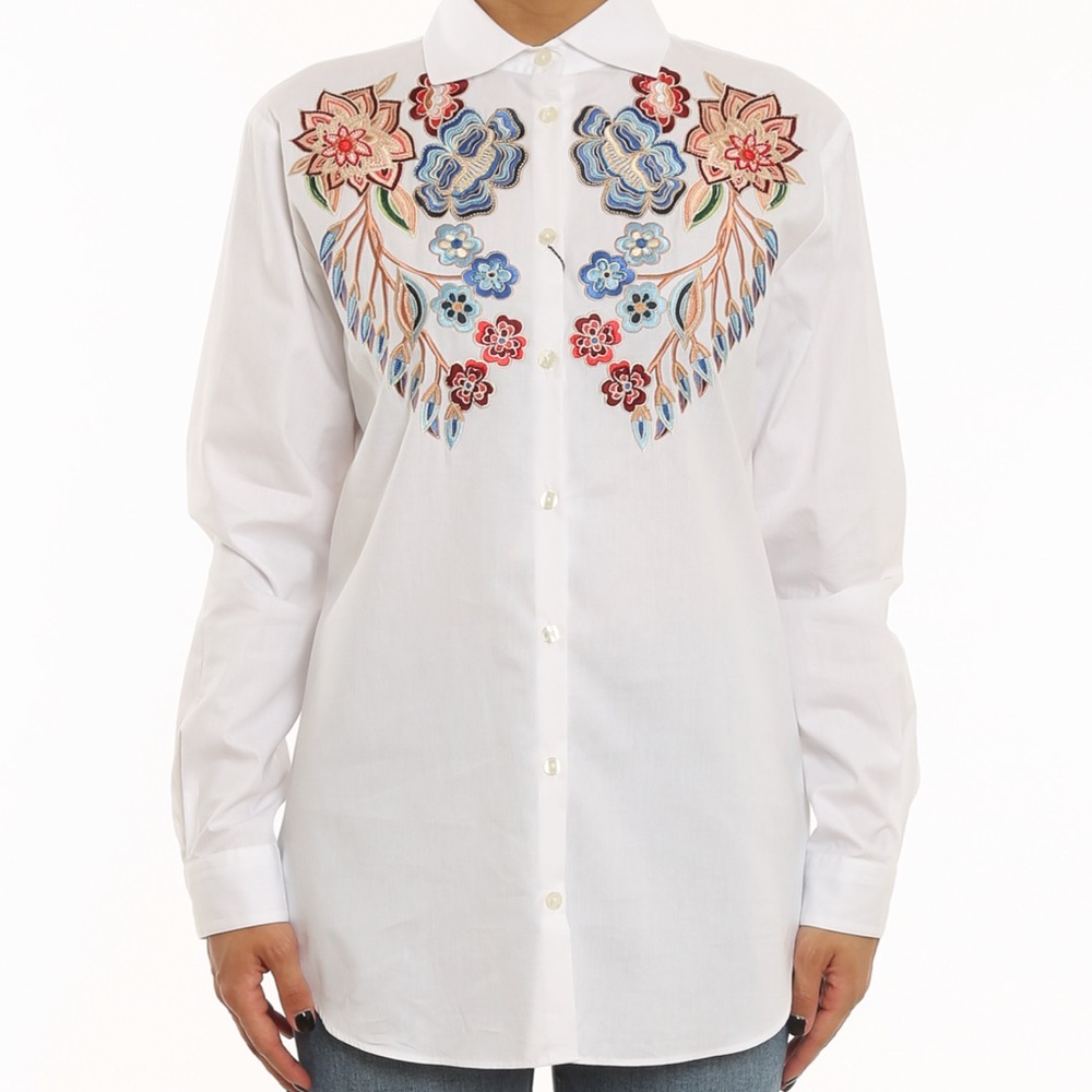 Etro Floral Embroidery Cotton Shirt